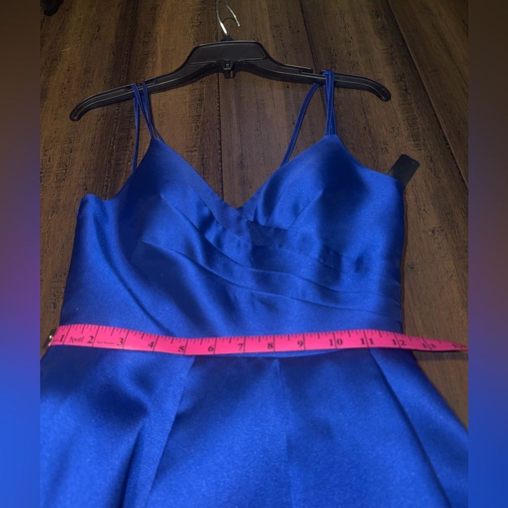 Royal Blue A-Line Satin Dress. (NWT) My Michelle, size 1 - Picture 11 of 13